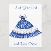 Beautiful 1800's Gown Postcard