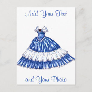 Beautiful 1800's Gown Postcard