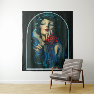 beautiful 1920s woman tapestry