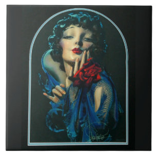 beautiful 1920s woman tile