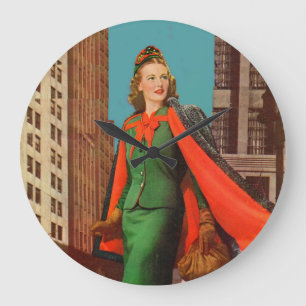 beautiful 1940s uptown girl large clock