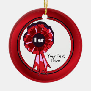 Beautiful 1st Place Ribbon Black Shadow Ornament