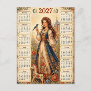 Beautiful 2027 Calendar Postcard
