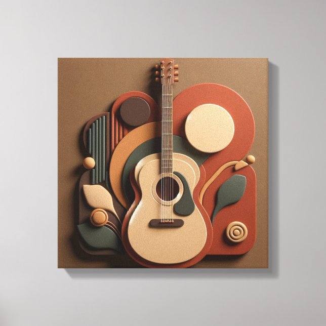 Beautiful 3d Guitar  Canvas Print (Front)