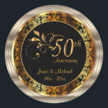 Beautiful 50th Golden Wedding Anniversary Classic Round Sticker<br><div class="desc">Stickers - Beautiful 50th Golden Wedding Anniversary in a beautiful faux metallic gold with DIY Text. Can also be made for other occasions such as a birthday, years in business, years of service, etc... by simply changing the wording. 📌 If you need further customization, please click the "Click to Customize...</div>
