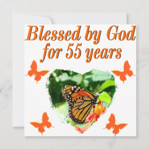 BEAUTIFUL 55TH BIRTHDAY BUTTERFLY CARD