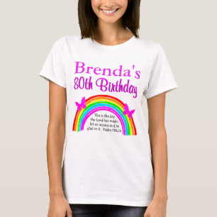 BEAUTIFUL 80TH BIRTHDAY RAINBOW DESIGN T-Shirt