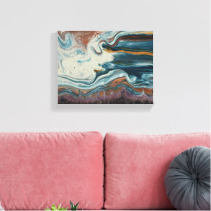Beautiful Abstract Agate Design Colourful Canvas Print