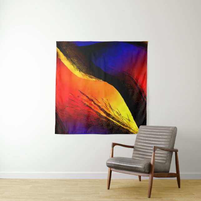 Beautiful Abstract Art on Dark Background  Tapestry (In Situ)