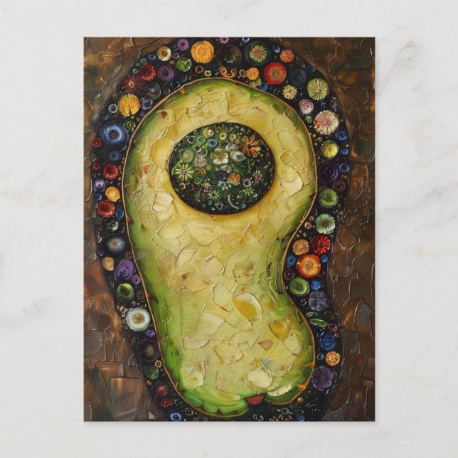 beautiful abstract avocado  postcard (Front)