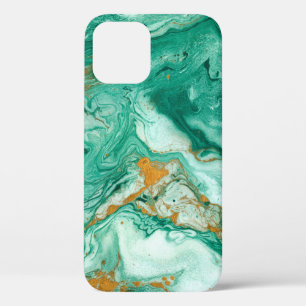 Beautiful abstract background. Golden and dark gre iPhone 12 Case
