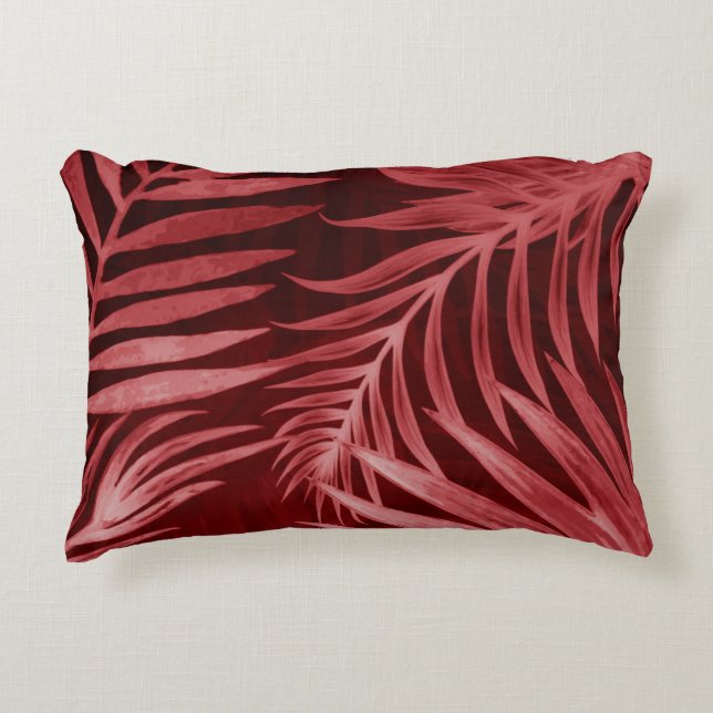Beautiful abstract colour pink and red flowers on  accent pillow (Front)