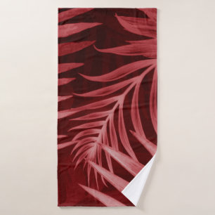 Beautiful abstract colour pink and red flowers on bath towel
