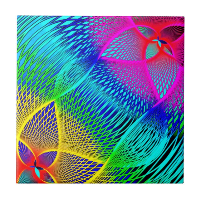 Beautiful Abstract Colourful Ceramic Tile (Front)