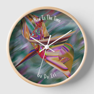 Beautiful Abstract Colourful Marble Liquified Clock
