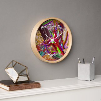 Beautiful Abstract Colourful Marble Liquified Clock