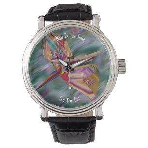 Beautiful Abstract Colourful Marble Liquified Watch