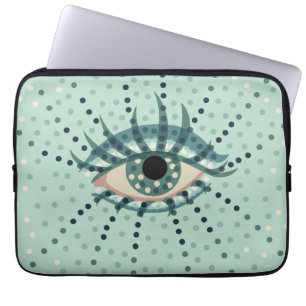 Beautiful Abstract Dotted Blue Eye Laptop Sleeve