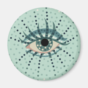 Beautiful Abstract Dotted Blue Eye Magnet