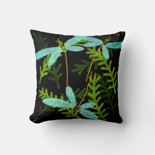 Beautiful Abstract Dragonflies  Throw Pillow (Front)