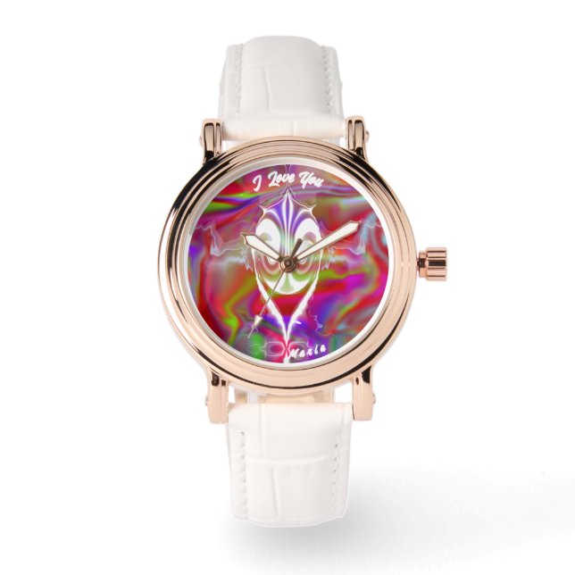 Beautiful Abstract Elegant Rose Gold Watch (Front)
