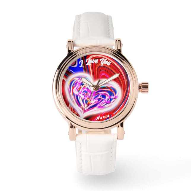 Beautiful Abstract Elegant Rose Gold Watch (Front)