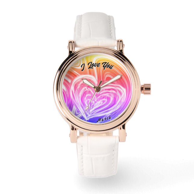 Beautiful Abstract Elegant Rose Gold Watch (Front)