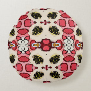 Beautiful abstract ethnic seamless patternabstract round pillow