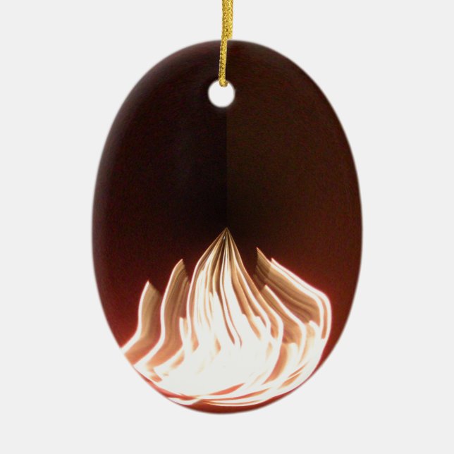 Beautiful Abstract Flame Art Print Ceramic Ornament (Front)