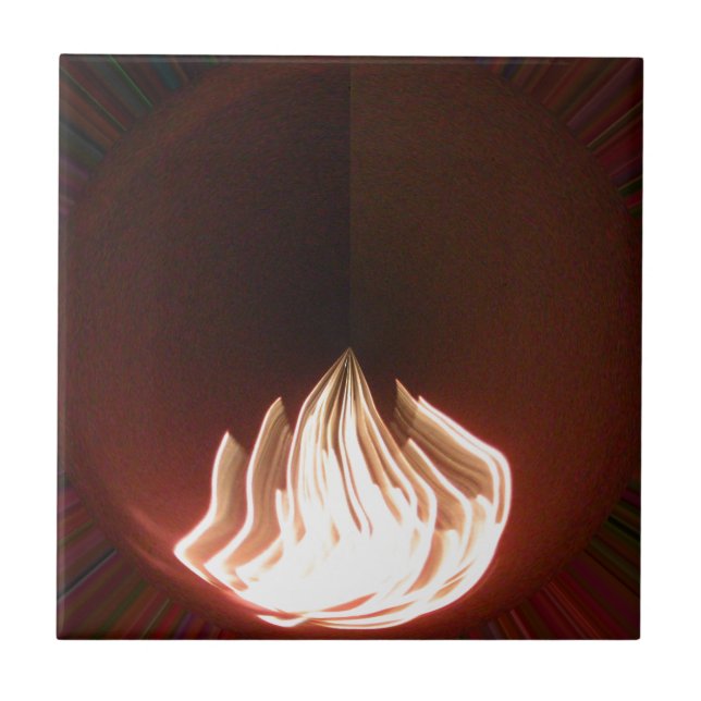 Beautiful Abstract Flame Art Print Tile (Front)