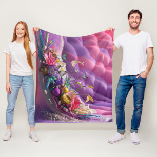 Beautiful Abstract Floral Flowers #9 Fleece Blanket