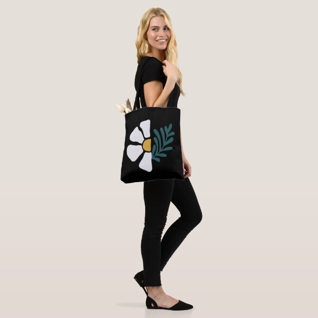 Beautiful abstract flower tote bag (On Model)