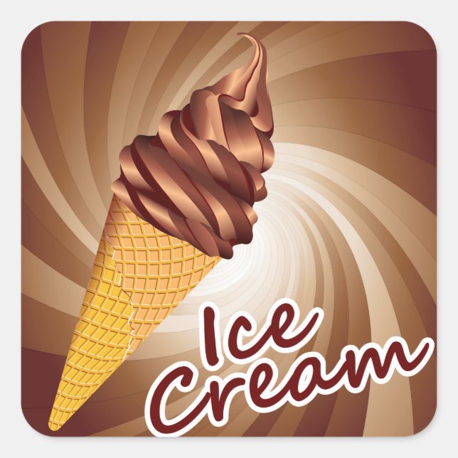 Beautiful Abstract Ice Cream Cone Sticker Set (Front)