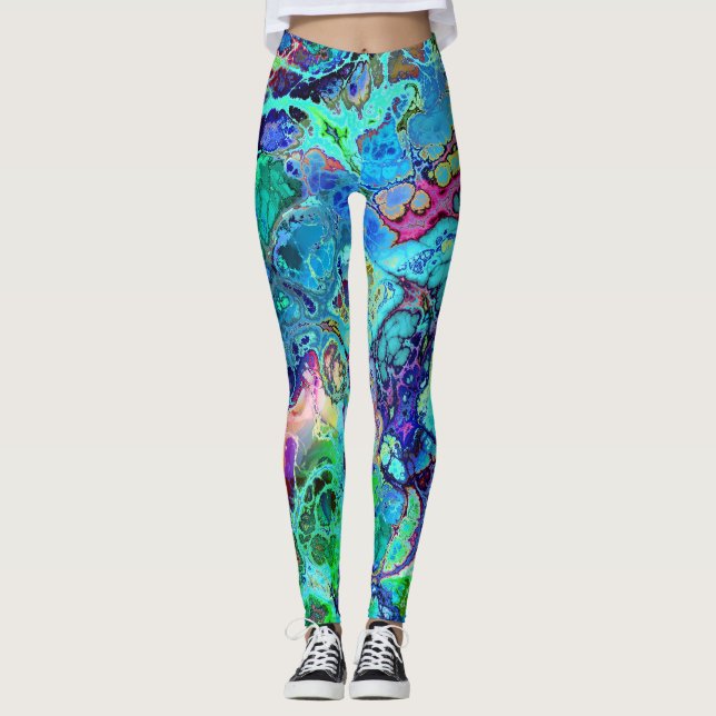 Beautiful abstract Marble  Leggings (Front)