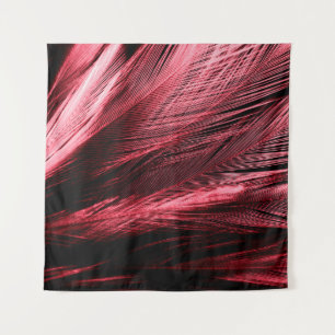 Beautiful abstract red feathers on dark background tapestry
