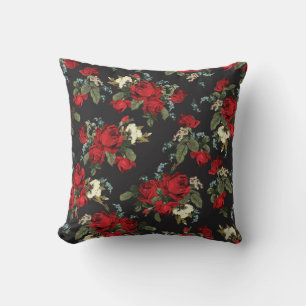 Beautiful Abstract Red Roses Throw Pillow