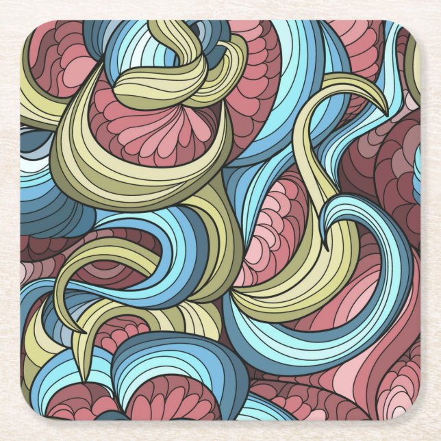 Beautiful Abstract Shapes Coaster Set (Front)