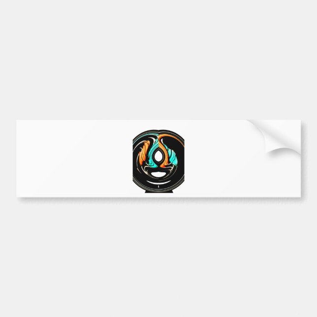 Beautiful Abstract Swirls Art Print Bumper Sticker (Front)
