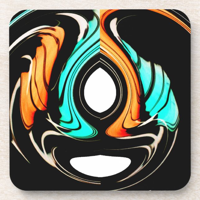Beautiful Abstract Swirls Art Print Coaster (Front)