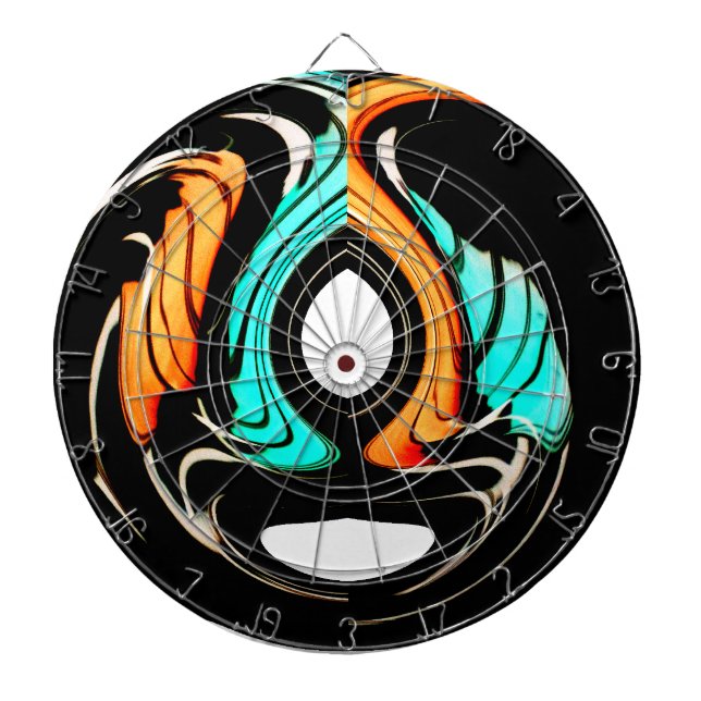 Beautiful Abstract Swirls Art Print Dartboard (Front)