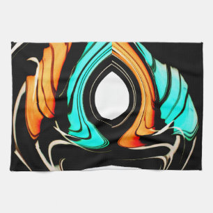 Beautiful Abstract Swirls Art Print Kitchen Towel