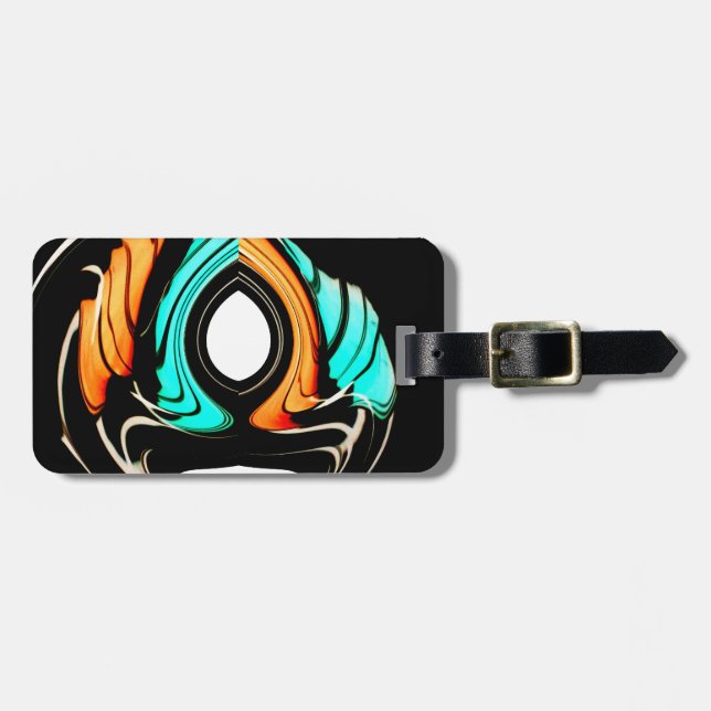 Beautiful Abstract Swirls Art Print Luggage Tag (Front Horizontal)