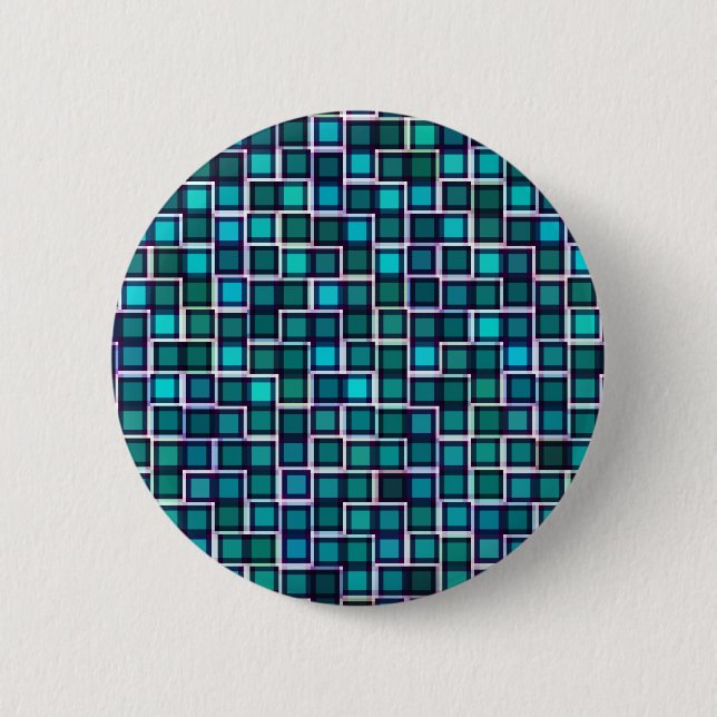 Beautiful Abstract Tile Pattern in Blue 2 Inch Round Button (Front)