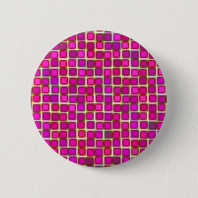 Beautiful Abstract Tile Pattern in Pink 2 Inch Round Button (Front)