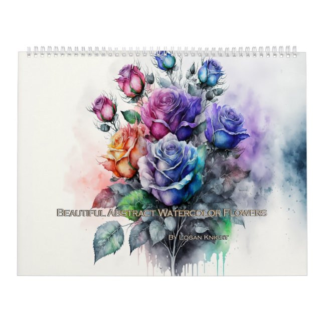 Beautiful Abstract Watercolor Flowers Calendar (Cover)