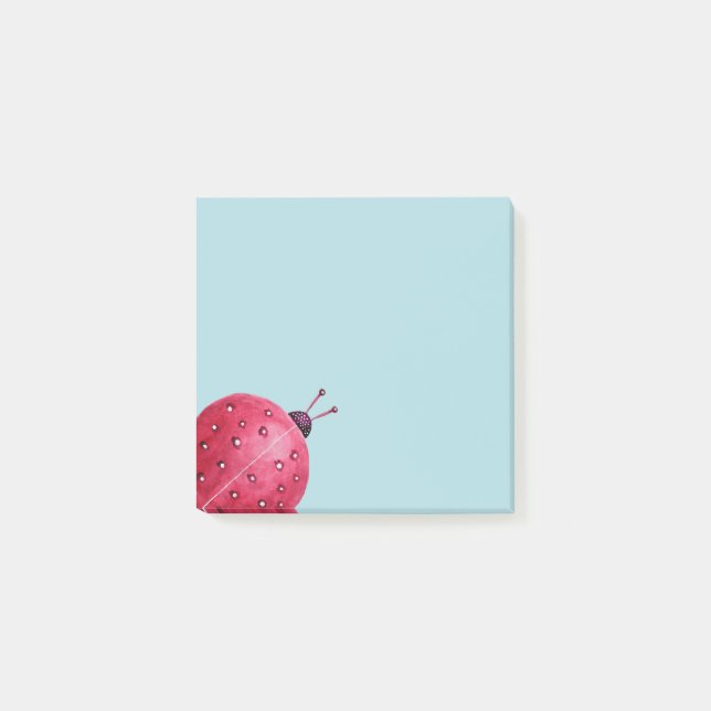 Beautiful Abstract Watercolor Ladybug Post-it Notes (Front)