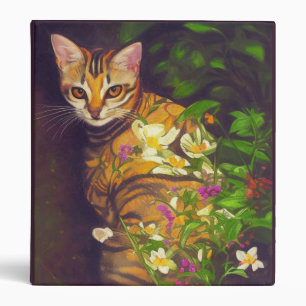 Beautiful Abyssinian Cat in a Midnight Garden   Binder