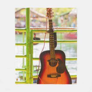 Beautiful Acoustic Guitar Fleece Blanket