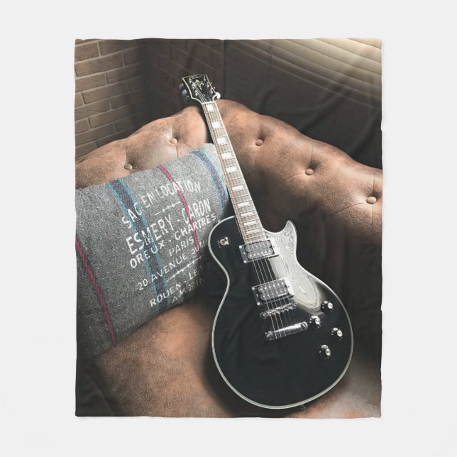 Beautiful Acoustic Guitar Fleece Blanket (Front)