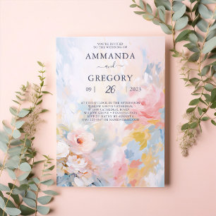 Beautiful acrylic Floral Wedding bouquet Invitation